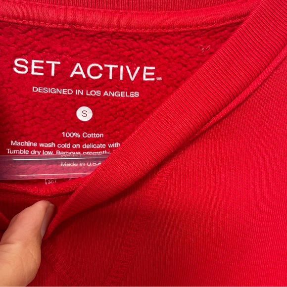 Set Active Crewneck Sweatshirt Red Size Small - Picture 4 of 4